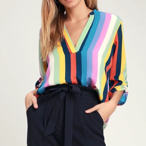 Lush Multicolor Striped Blouse. Women’s size small.. - Picture 2 of 6